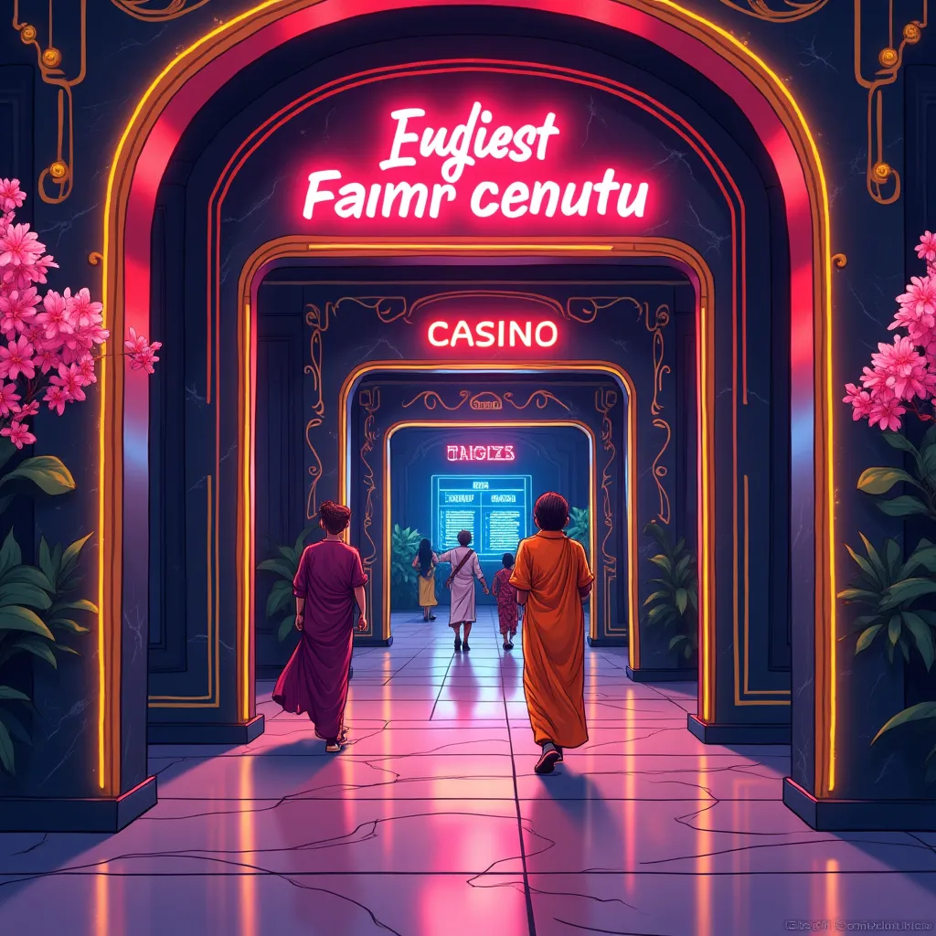 Cartoon underwater casino scene with neon fish and treasure chests at Bluechip casino